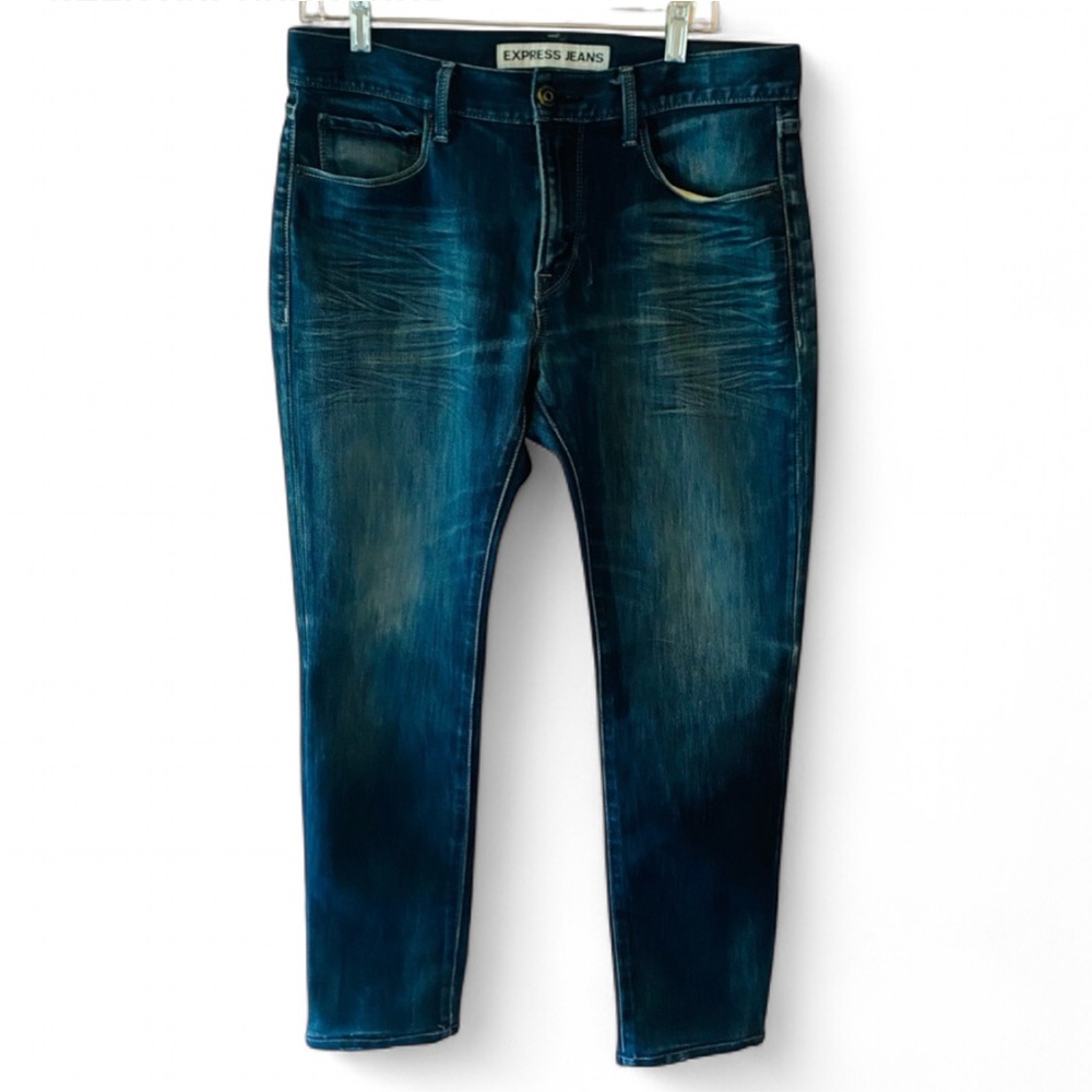EXPRESS MEN’S SUPER SKINNY FIT DISTRESSED DENIM DENIM JEANS SIZE 32 x 30
